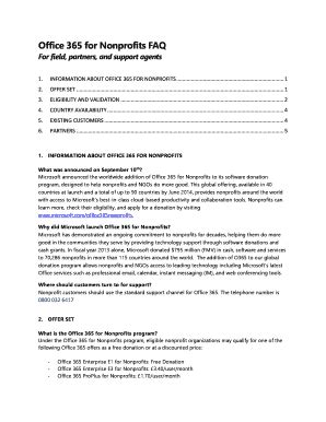 Office 365 for Nonprofits FAQ .